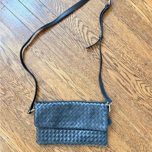 Quince Italian Leather Handwoven Convertible Clutch
